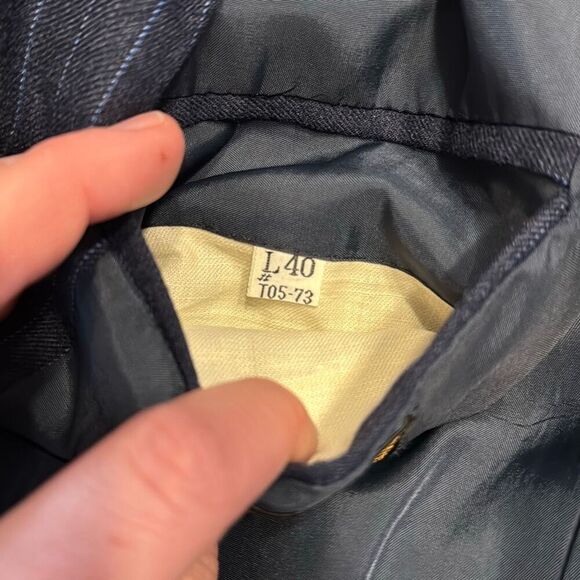 Sears Vintage Wool Navy Pinstriped Blazer Men’s 40L - Picture 7 of 7